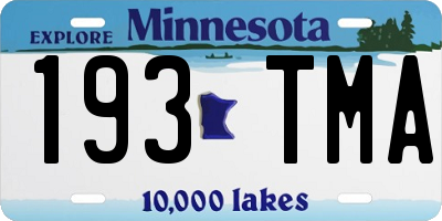 MN license plate 193TMA