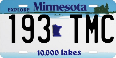 MN license plate 193TMC