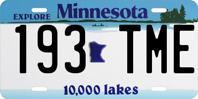 MN license plate 193TME