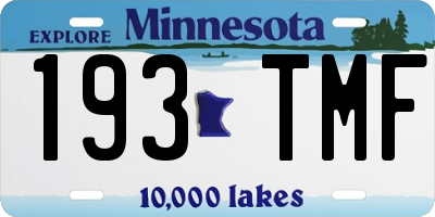 MN license plate 193TMF