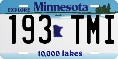 MN license plate 193TMI