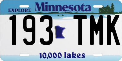 MN license plate 193TMK