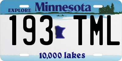 MN license plate 193TML