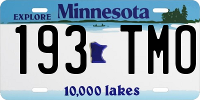 MN license plate 193TMO