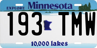 MN license plate 193TMW