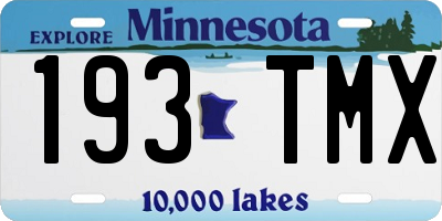 MN license plate 193TMX