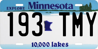 MN license plate 193TMY