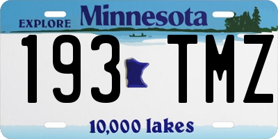 MN license plate 193TMZ