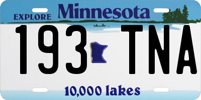 MN license plate 193TNA