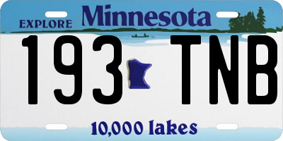 MN license plate 193TNB