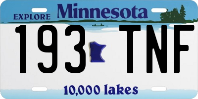 MN license plate 193TNF