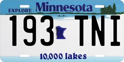 MN license plate 193TNI