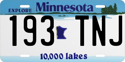 MN license plate 193TNJ