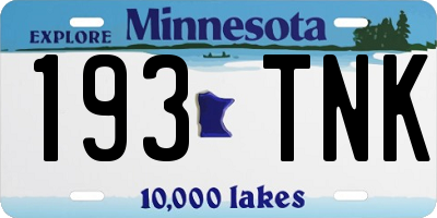 MN license plate 193TNK
