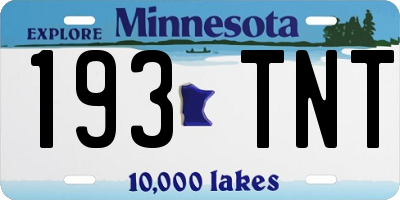 MN license plate 193TNT