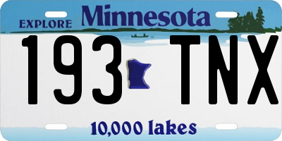 MN license plate 193TNX