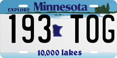 MN license plate 193TOG