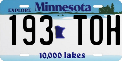 MN license plate 193TOH