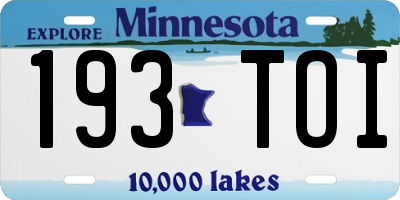 MN license plate 193TOI