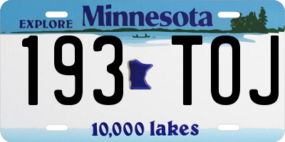 MN license plate 193TOJ