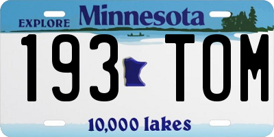 MN license plate 193TOM