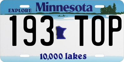 MN license plate 193TOP