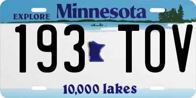 MN license plate 193TOV