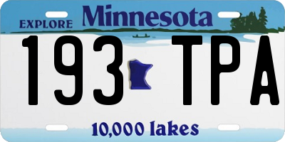 MN license plate 193TPA