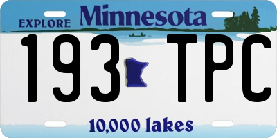 MN license plate 193TPC