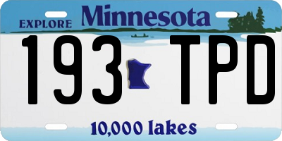 MN license plate 193TPD