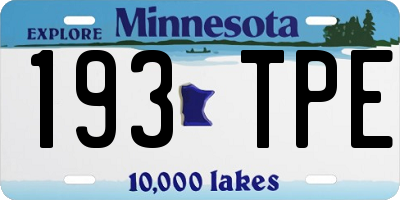 MN license plate 193TPE
