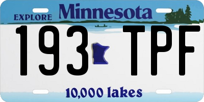 MN license plate 193TPF
