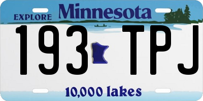 MN license plate 193TPJ