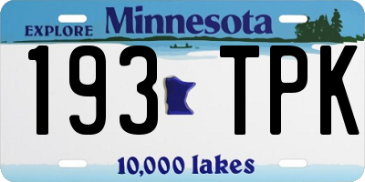 MN license plate 193TPK