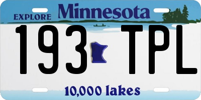 MN license plate 193TPL
