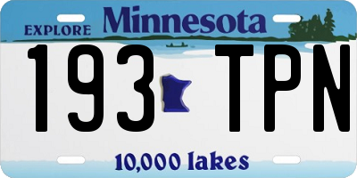 MN license plate 193TPN