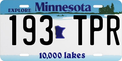 MN license plate 193TPR