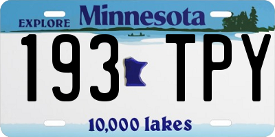 MN license plate 193TPY