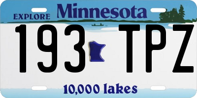 MN license plate 193TPZ