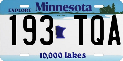 MN license plate 193TQA