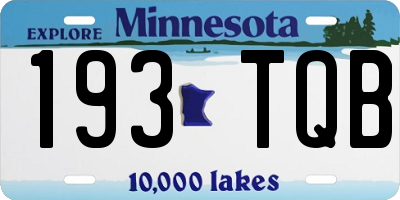 MN license plate 193TQB