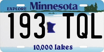 MN license plate 193TQL