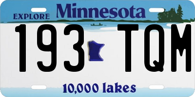 MN license plate 193TQM