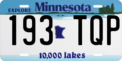 MN license plate 193TQP