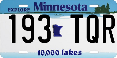 MN license plate 193TQR