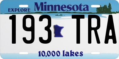 MN license plate 193TRA