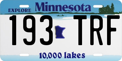 MN license plate 193TRF