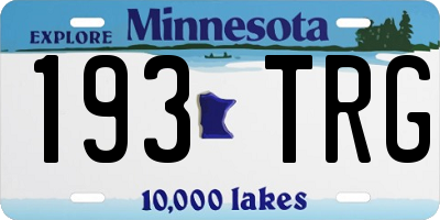 MN license plate 193TRG