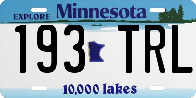 MN license plate 193TRL