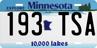 MN license plate 193TSA
